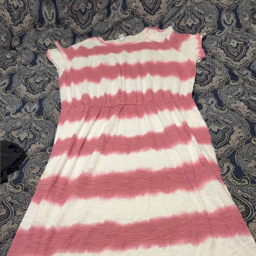 Striped Pink and White Dress